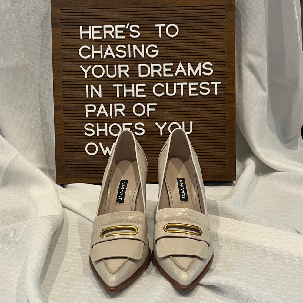Nine West Heel Loafers w/ Gold Accent